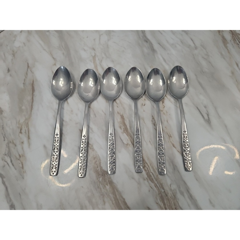 Vintage Imperial IIC Cadiz Stainless Flatware Set 6 Spoons Hong Kong‎